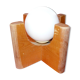 Lampe années 70 bois et opaline
