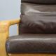 1970s L. Olsen & Søn Pair of Armchairs in Oak and Leather, Denmark