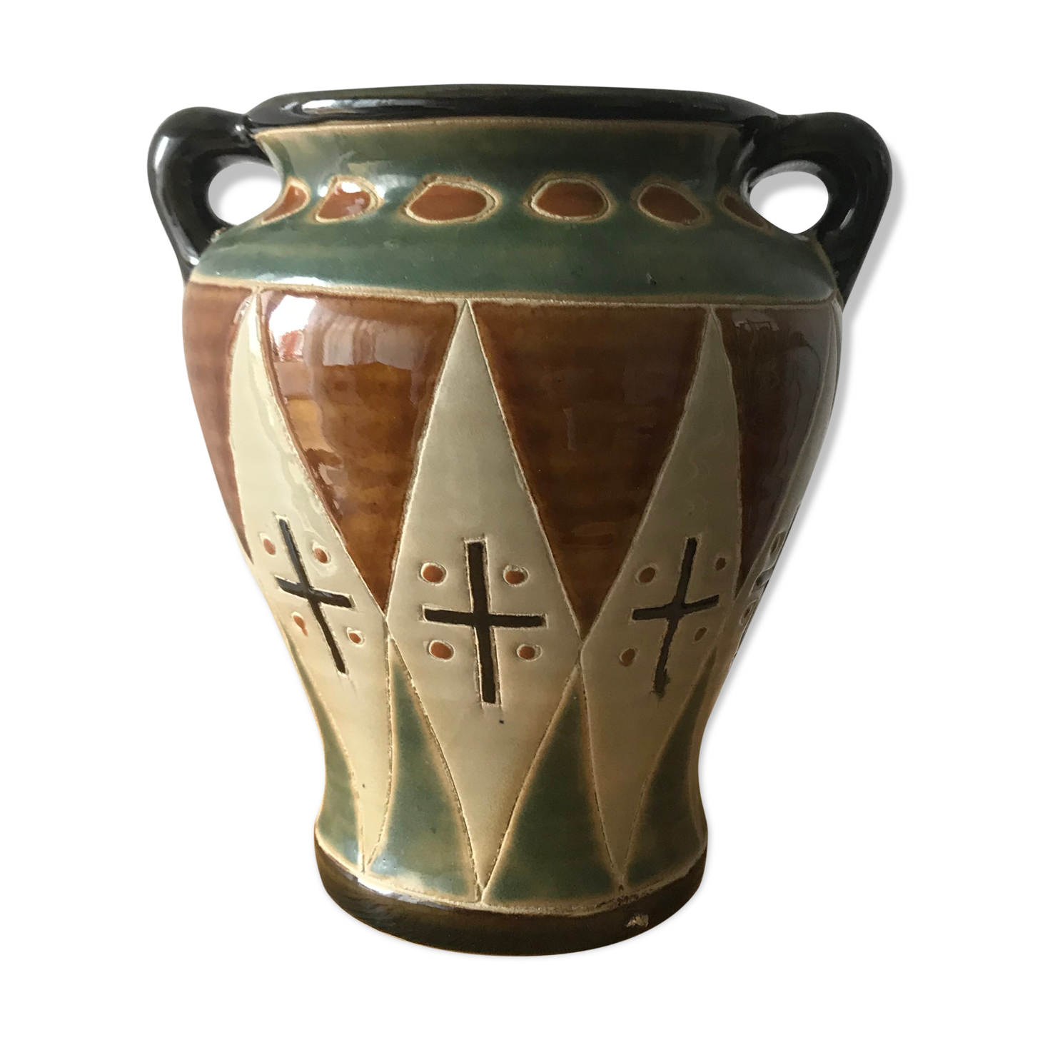 Vase enamelled earthenware