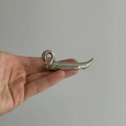 set of 6 silver metal swan-shaped knife holders