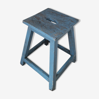 Tabouret de ferme bleu