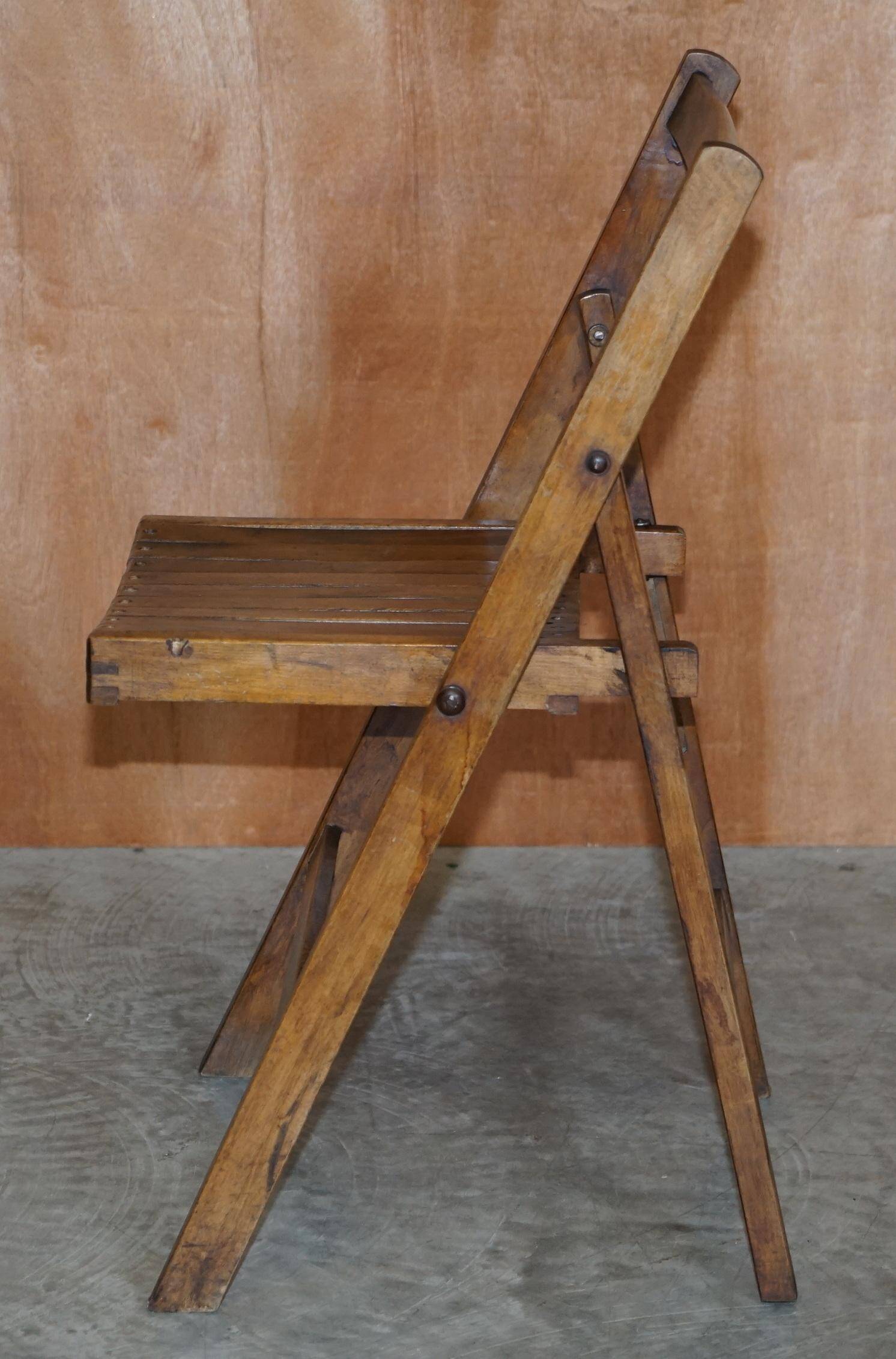 Suite de six chaises pliantes steamer en chêne anglais circa 1900-1920