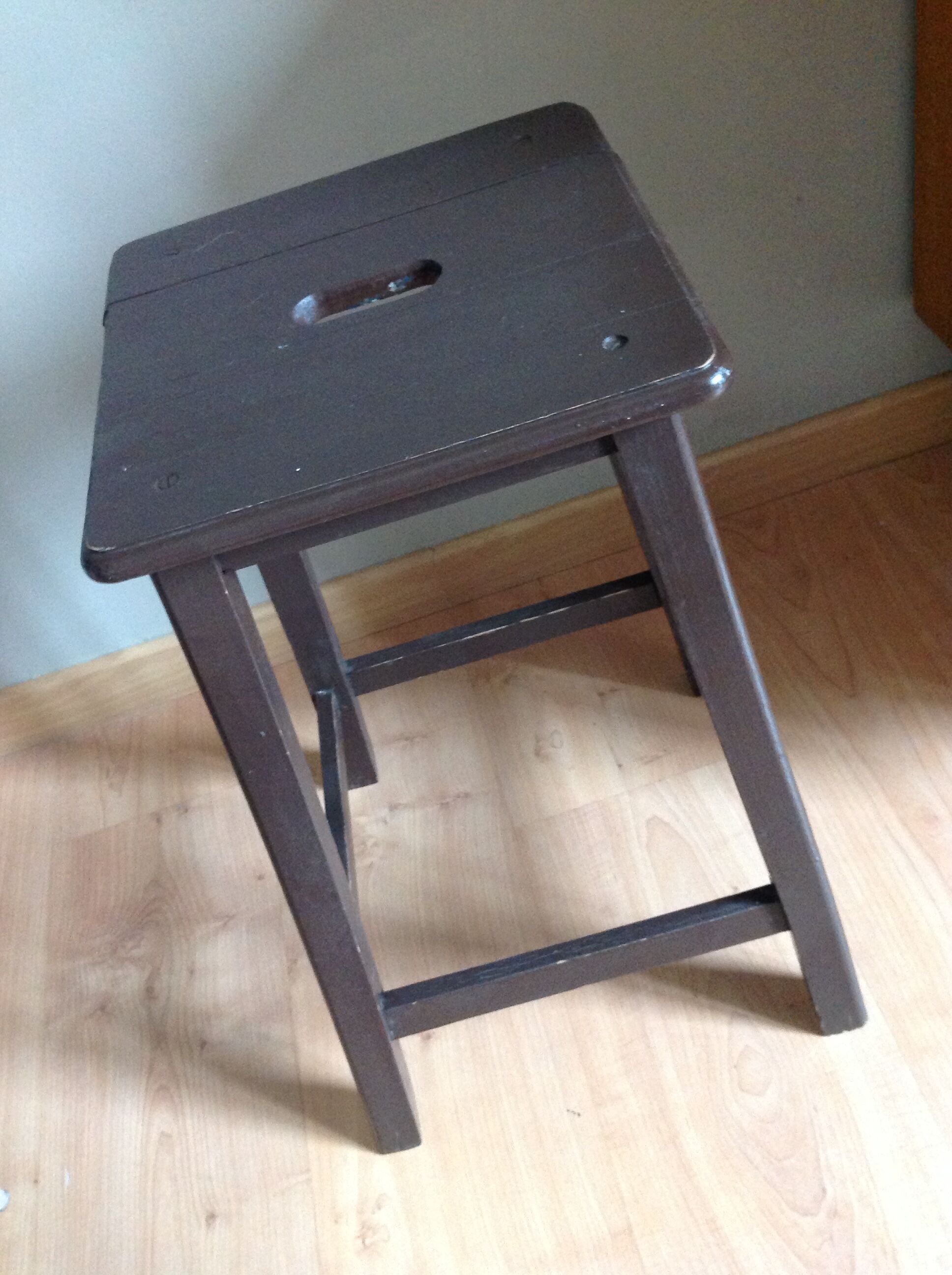 Wooden workshop stool, 60s-70s