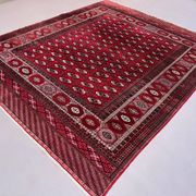 Antique Turkmen Tekke main carpet, 302x245 cm Turkoman Bokhara red black 2504