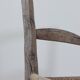 Antique wooden patinated travail populaire rope seat chair