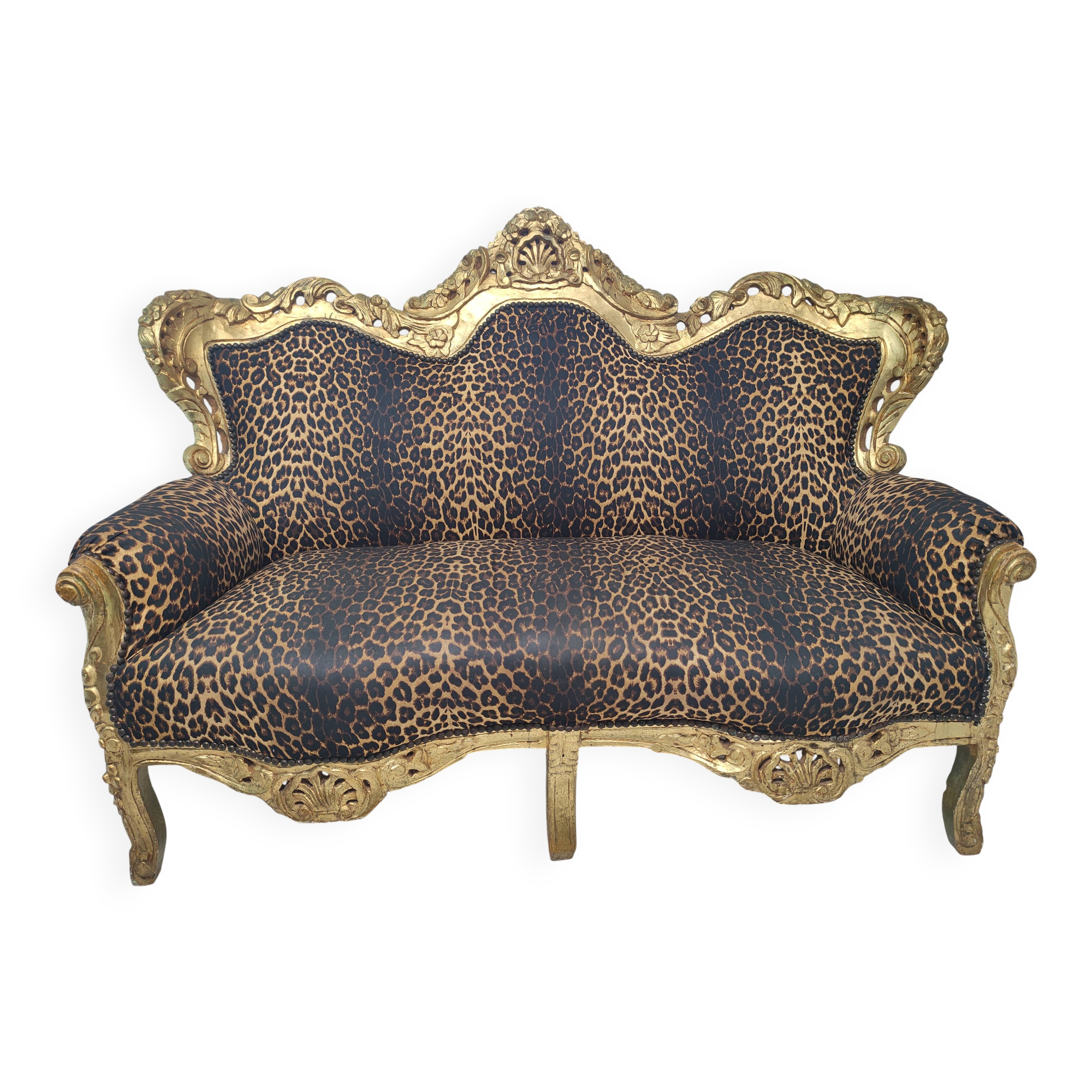 Baroque leopard canapé