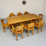 Vintage XXL farmhouse monastery pine table from the 1960s.