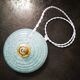 Walking suspension in opaline glass Clichy blue Art Deco 1930 TBE Ø 17 cm