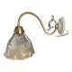 Holophane tulip brass swan neck wall lamp with porcelain rosette