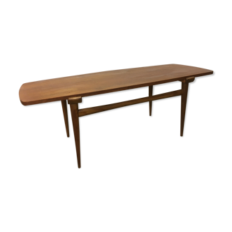 Table basse rectangulaire vintage en teck scandinave, années 1960