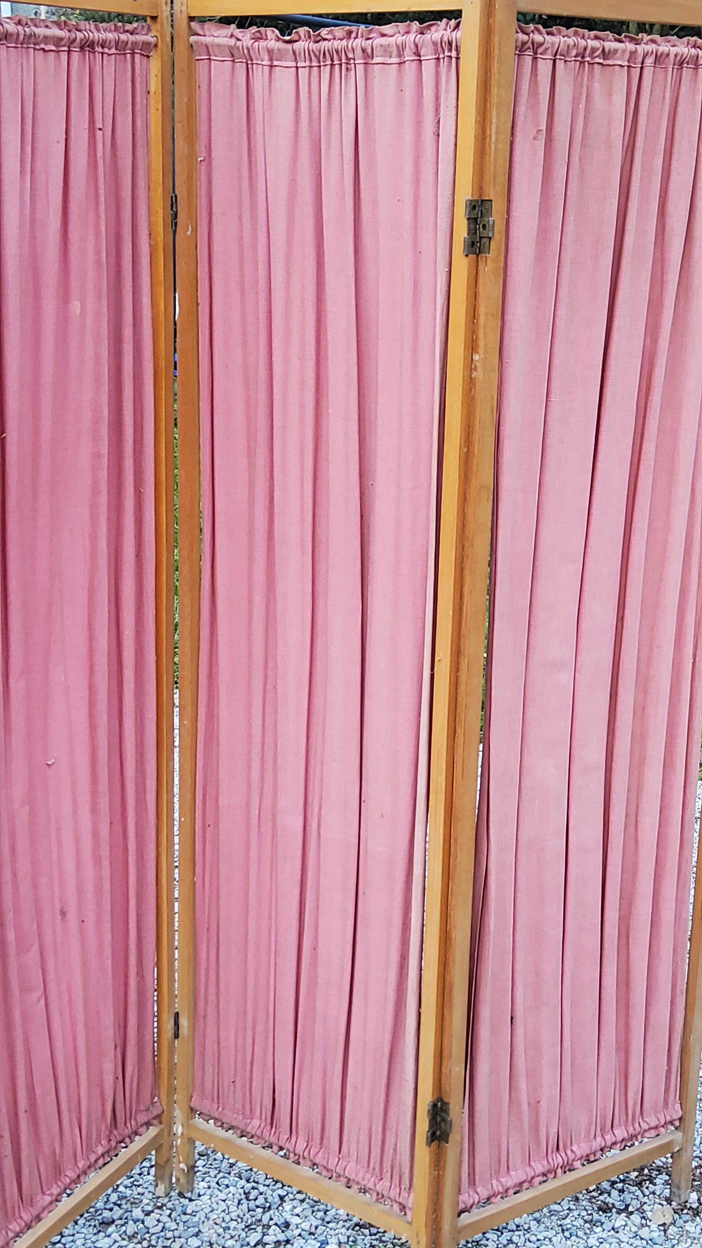 Art Deco screen 6 leaves in beech and fabrics of the 30s