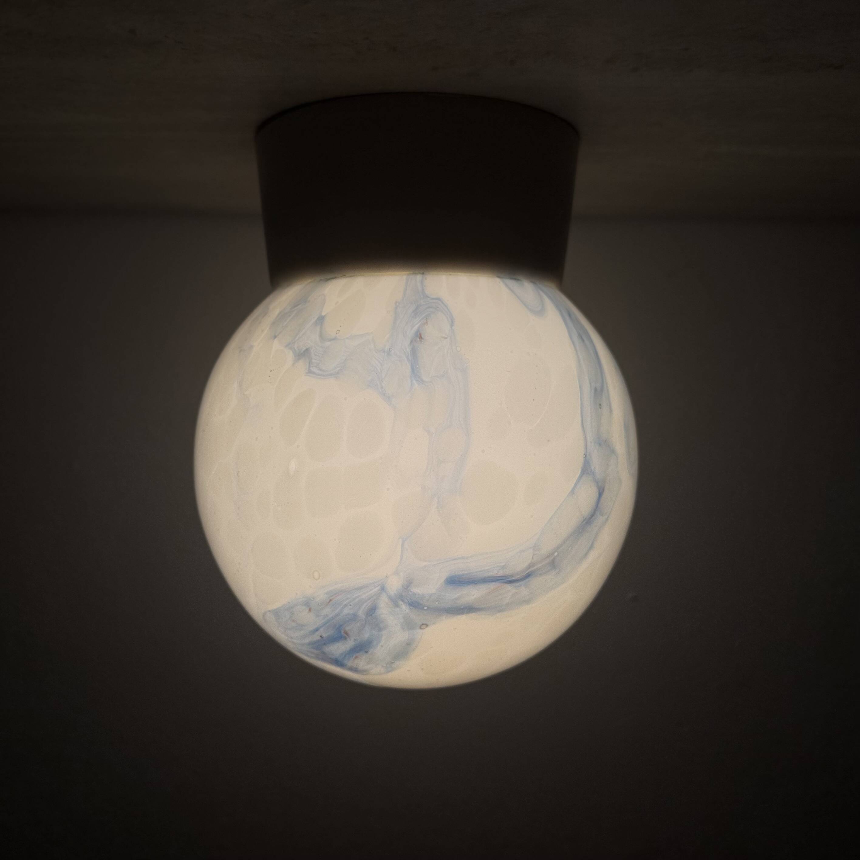 Thabur art deco marbled glass ceiling lamp , 1930s the Netherlands