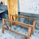 Farm table on trestles