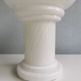 Paire de lampes champignon de verre blanc, 1980