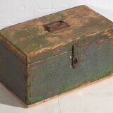 Ancien coffre militaire à patine verte (c.1910) #67