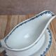 Antique sauce boat Sarreguemines bamboo shape – unlisted blue decoration – ironstone