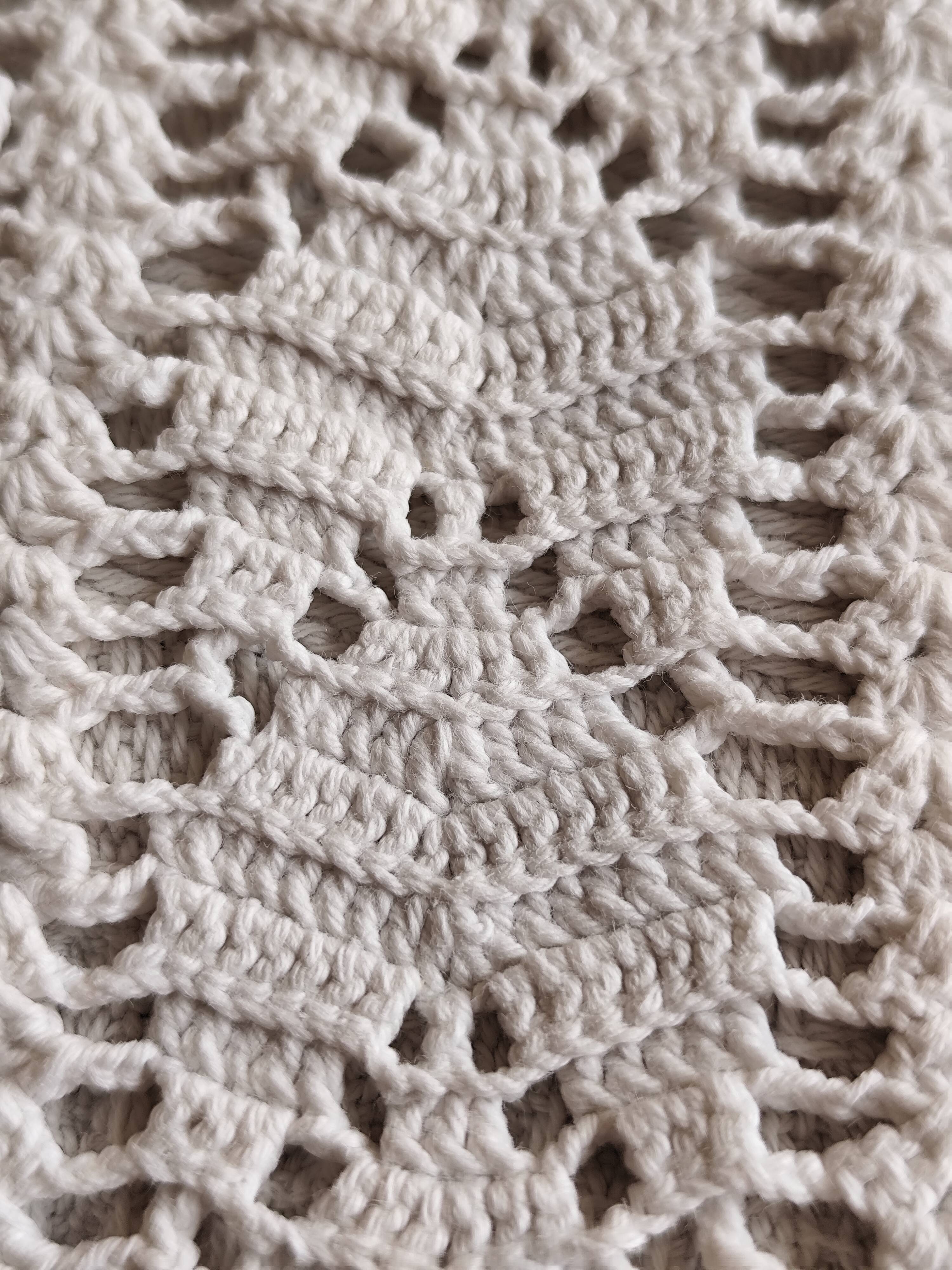 White cotton bedspread - throw with geometric chevron pattern