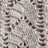 White cotton bedspread - throw with geometric chevron pattern