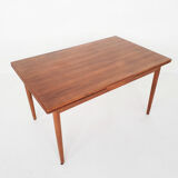 Scandinavian modern teak extendable dining table, 1950's