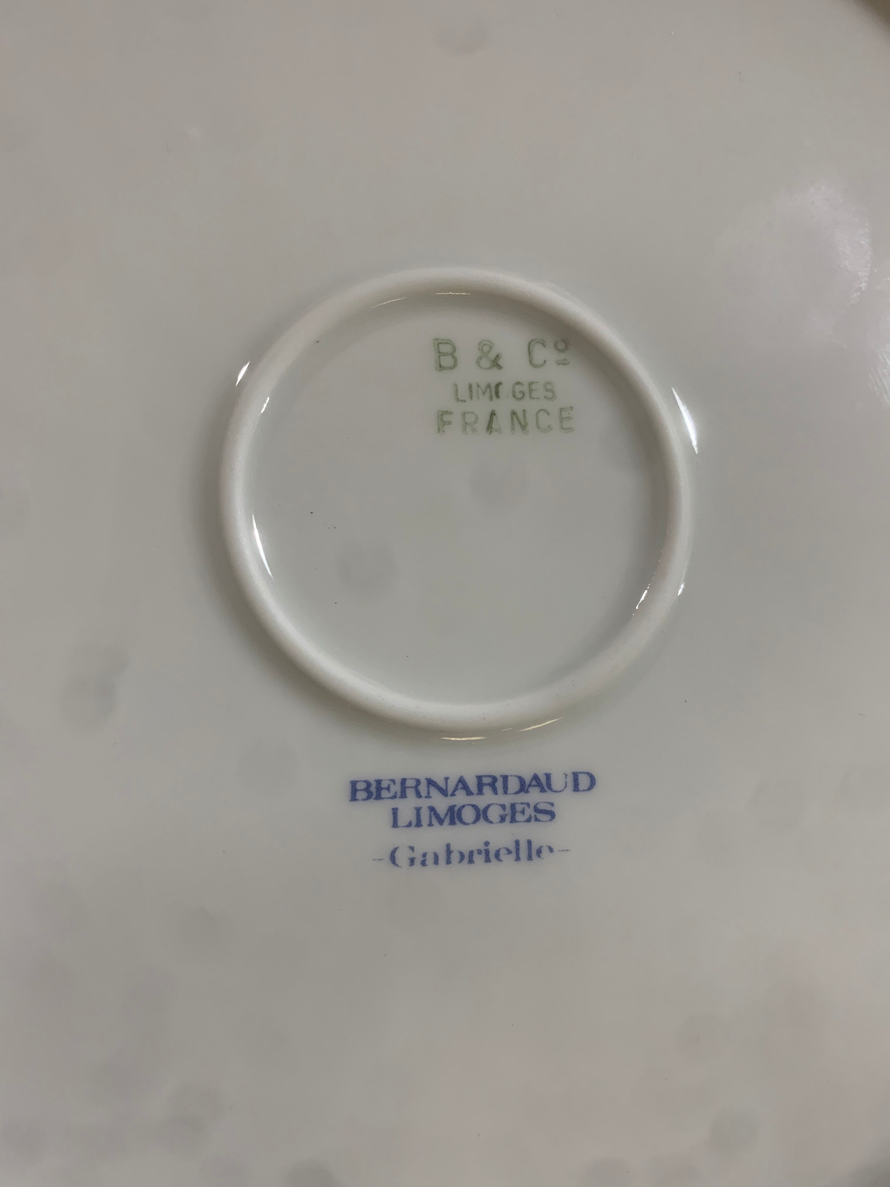 Set of 11 dessert plates Bernardaud Limoges model Gabrielle