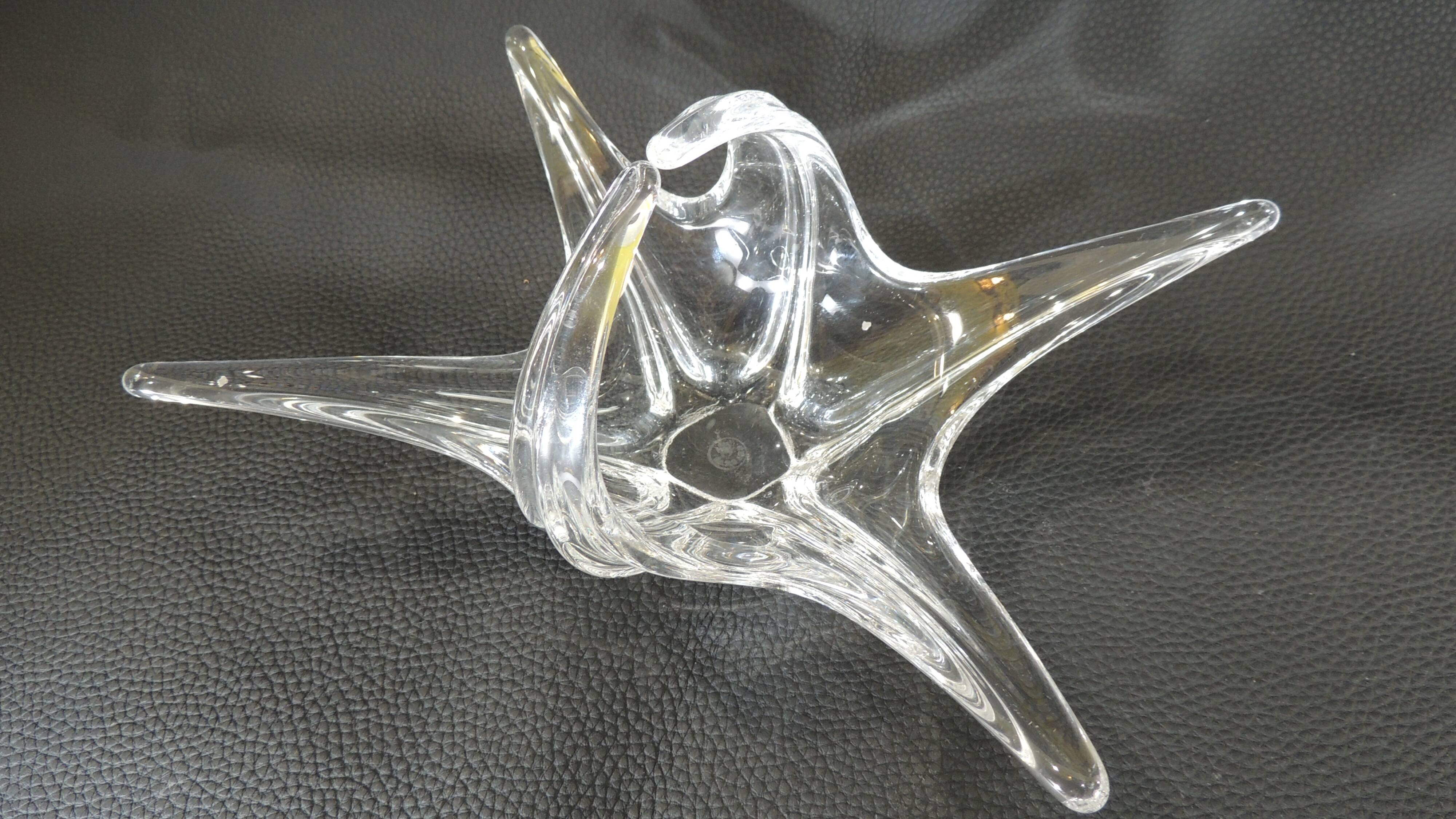 Crystal fruit bowl / signed / Vintage