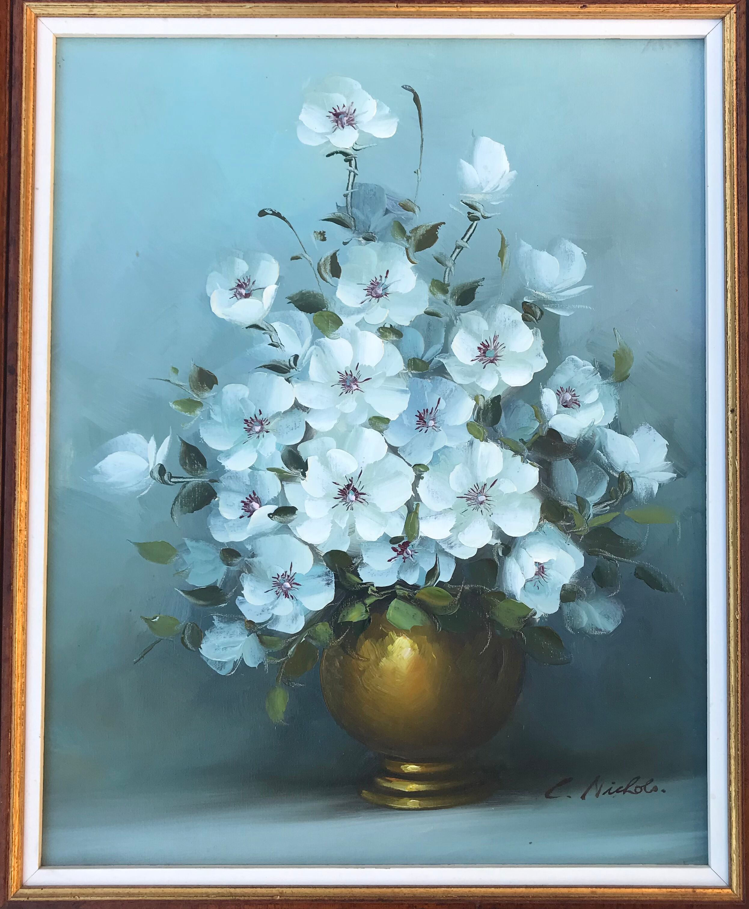 Gouache on canvas signed C Nichols