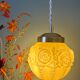 Vintage art deco globe pendant light in ochre opaline