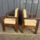 Paire de fauteuils marocains bois vintage