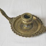 Bougeoir à main oriental en laiton vintage