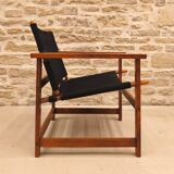 teuil en bois et toile tendue du fabricant Hyllinge Mobler, Danemark