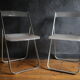 Lot of 2 Honeycomb crystal folding chairs by Alberto Meda