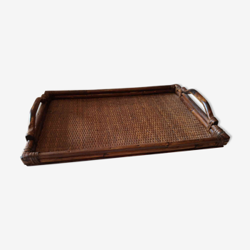 Former serving tray braided rattan