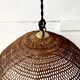 Straw pendant light, new 1m fabric cable, porcelain ceiling light