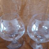 2 large glasses with cristal daum cognac (14cm)