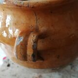 Old yellow glazed jam jar from the South West