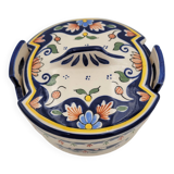 Pot with lid in Rouen porcelain