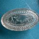 Glass butter dish with cow pattern