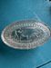 Glass butter dish with cow pattern