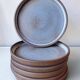 6 stoneware plates from Ratilly / J&N Pierlot / Puisaye