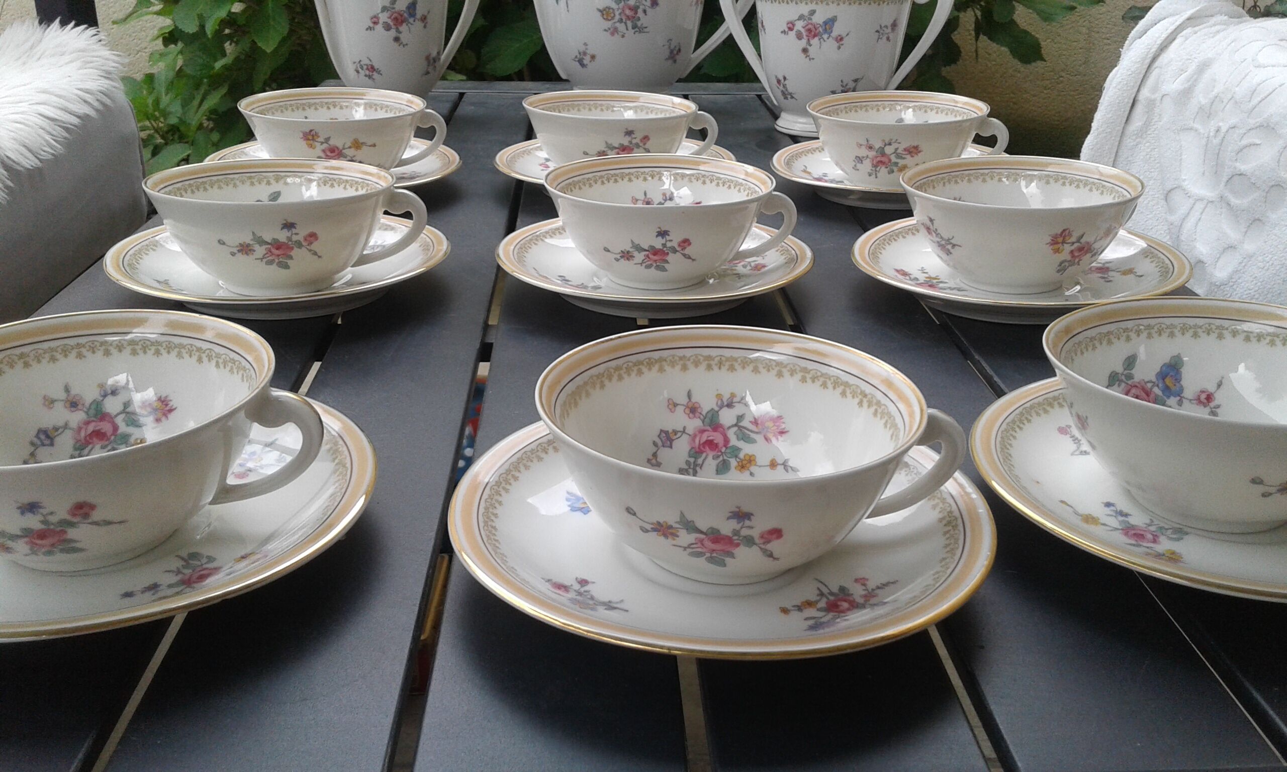 Coffee service, porcelain limoges, Charles Ahrenfeldt, circa 50