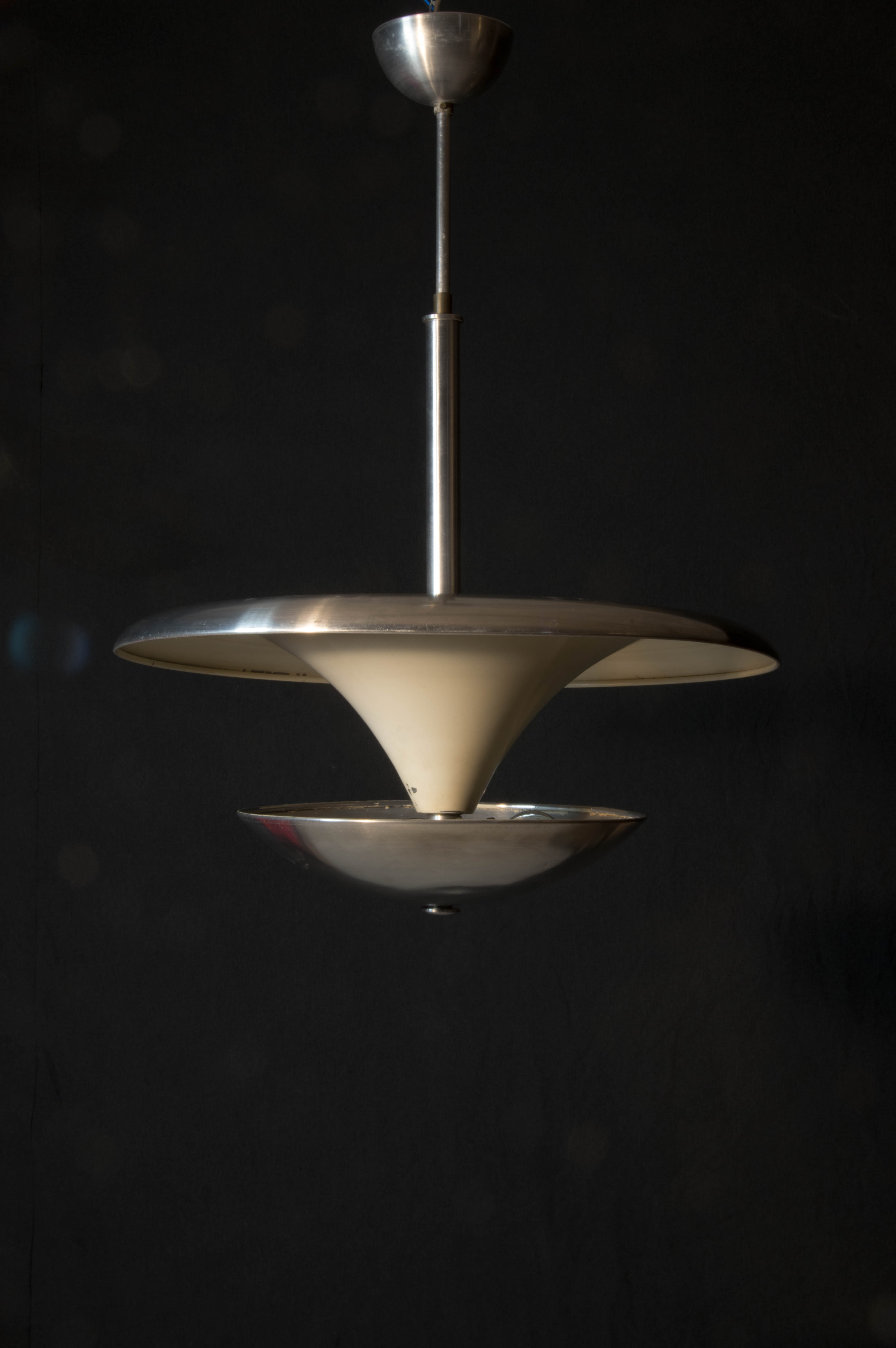 Bauhaus chandelier with indirect light, 1930s