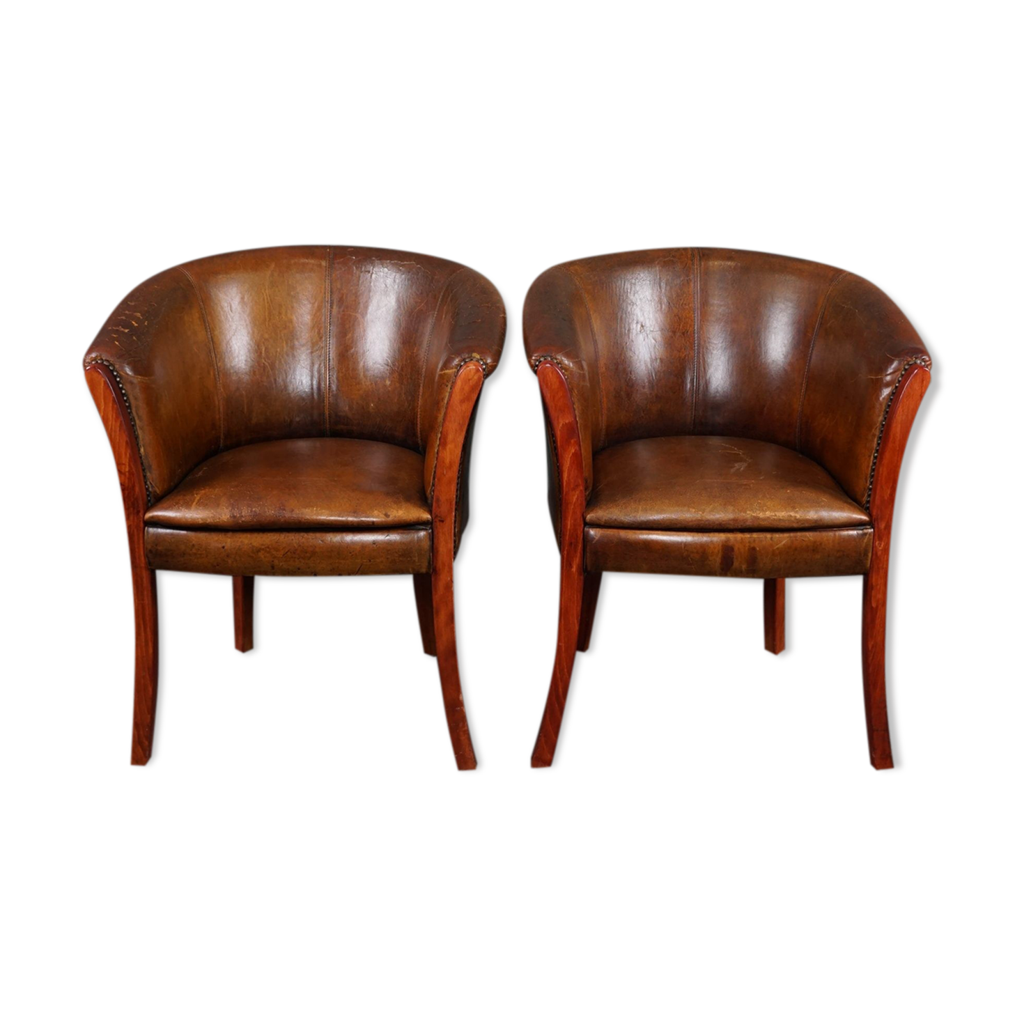 Set of 2 convertible armchairs in sheepskin accent chairs