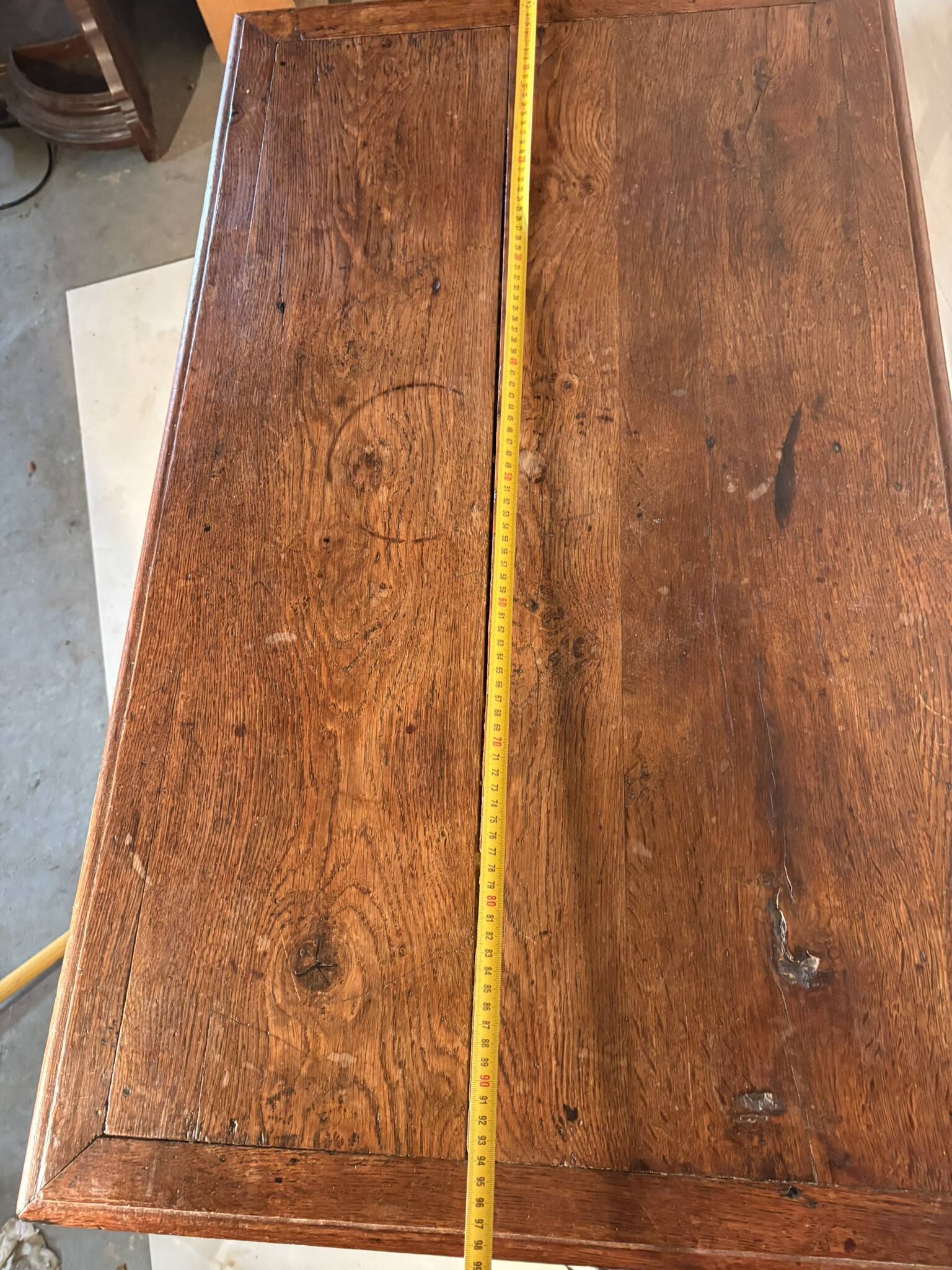 Antique solid wood table with turned legs