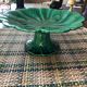 Fruit bowl / compote dish in green earthenware