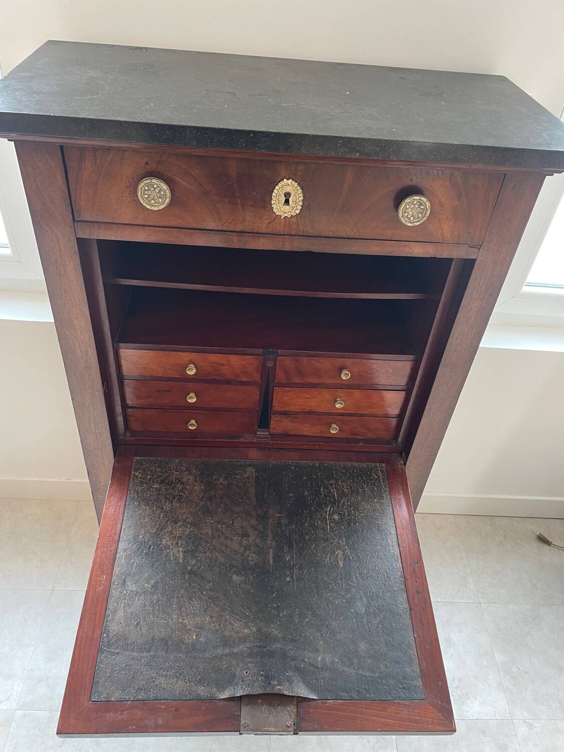 Empire mahogany veneer secretary