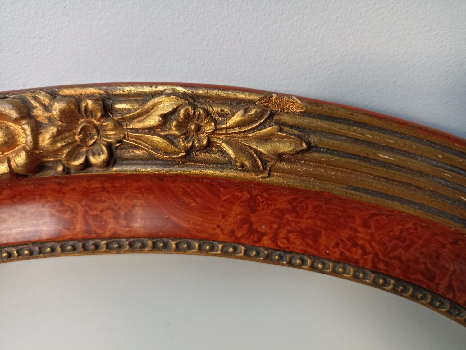 Old oval wooden frame