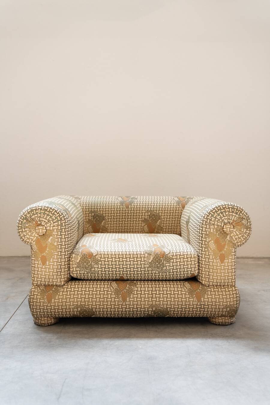 3-seater sofa and silk armchair, Tommaso Barbi, 1970