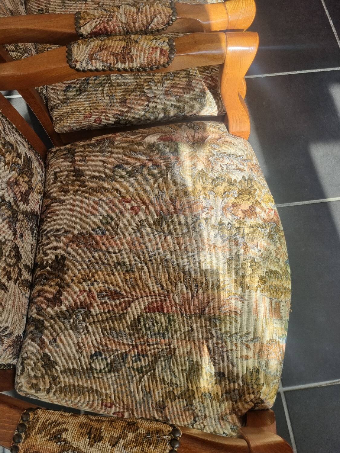 Pair of antique Voltaire armchairs
