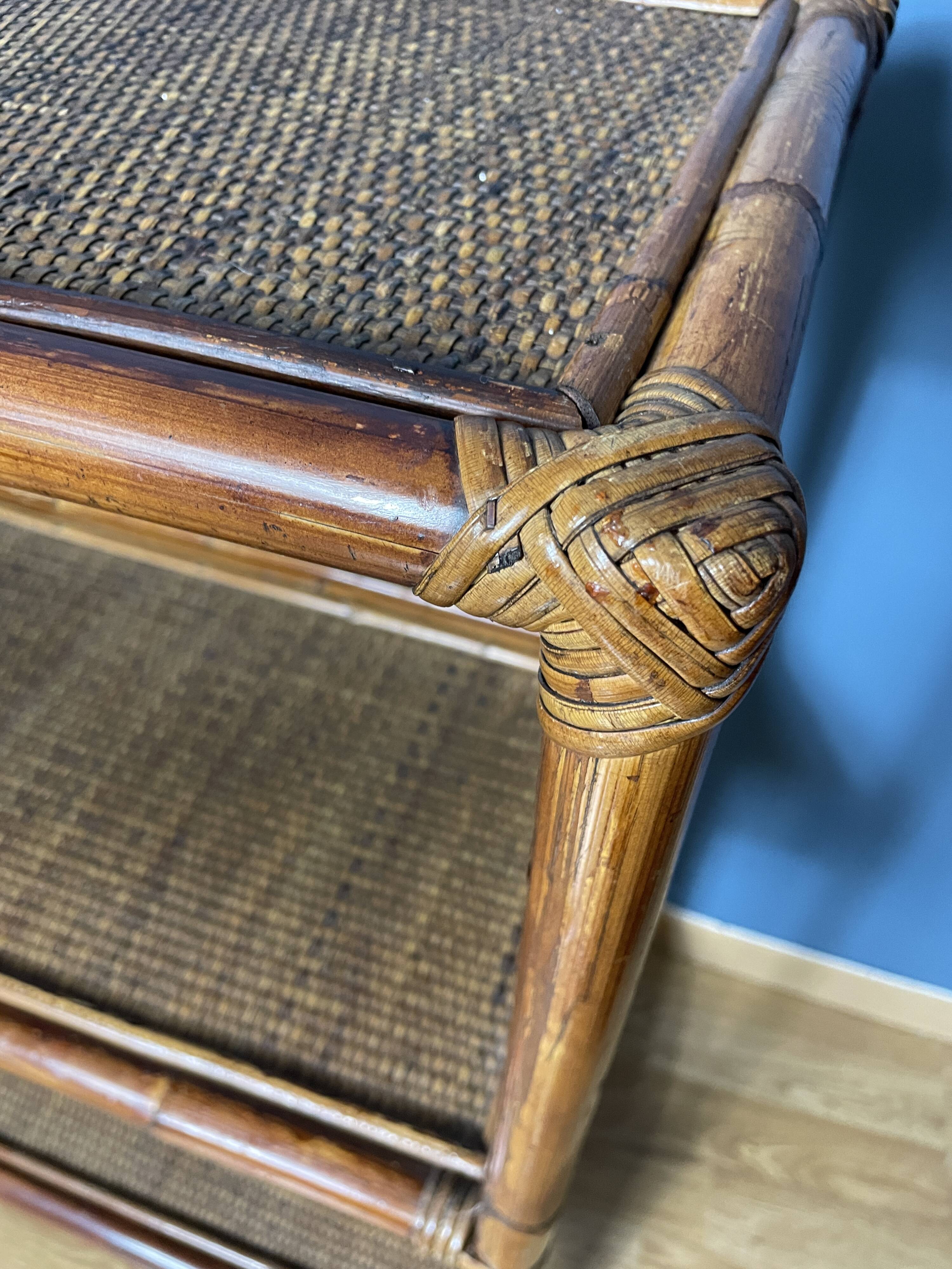 Vintage natural rattan shelf