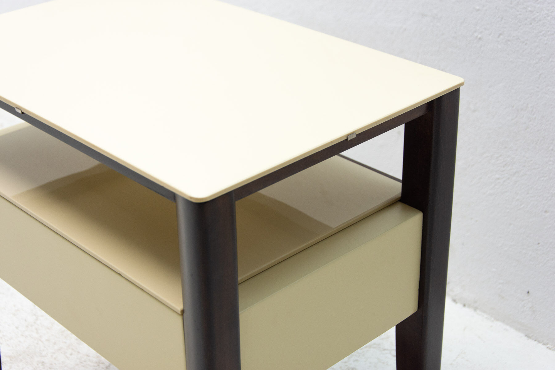 Modernist side or bedside table, Czechoslovakia, 1960s